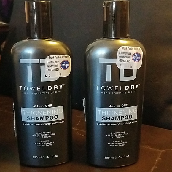 TowelDry Other - NEW Mens Thickening shampoo. 2 bottles!! BENEFITS RESCUE= CLOSET CLOSING